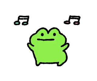 Green Frog Dancing With Music Notes