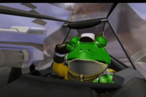 Green Frog in White Hat Sitting