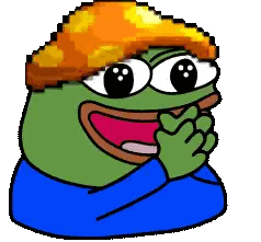 Green Frog in Yellow Hat and Blue Shirt