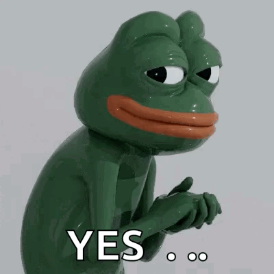 Green Frog Making Yes Gesture