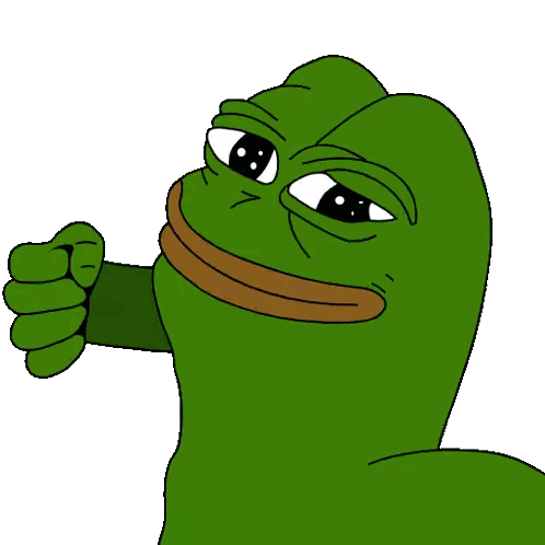 Green Frog Pointing at Camera