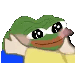 Green Frog Sitting on Blue Chair