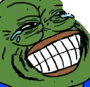 Green Frog Smiling With Tear