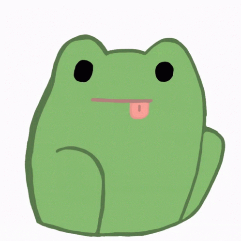 Green Frog Sticking Tongue Out Funny Face