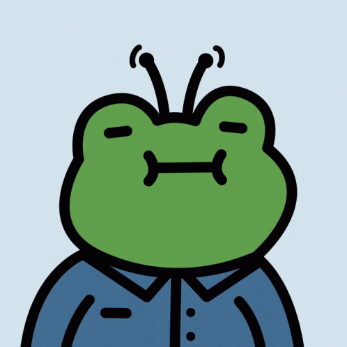 Green Frog With Antennas on Head