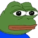 Green Frog With Big Eyes and Red Mouth in Blue Sweater