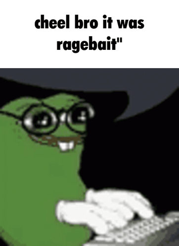 Green Frog with Glasses and Hat Typing