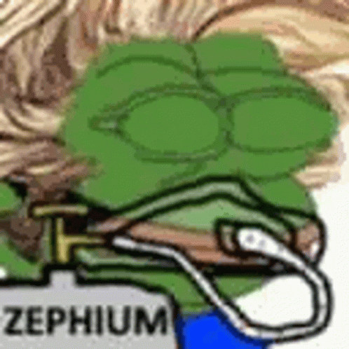 Green Frog With Glasses and Rope Around Neck