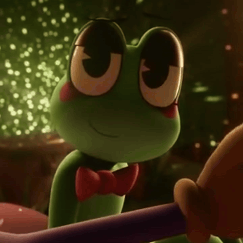 Green Frog With Red Bow Tie