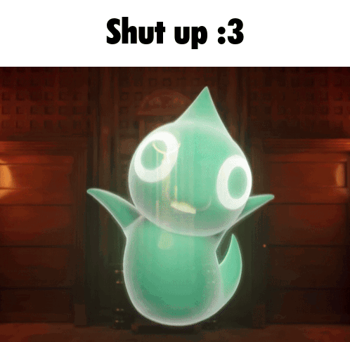 Green Ghost Saying Shut Up GIF