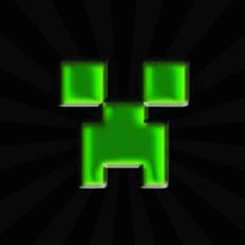 Green Glowing Minecraft Creeper GIF