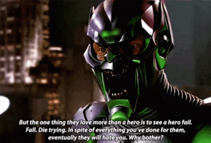 Green Goblin Spiderman Movie Quote GIF 