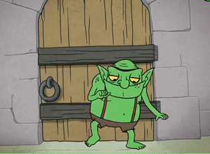 Green Goblin Standing in Front of Door