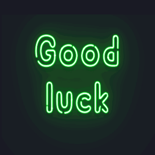 Green Good Luck Message GIF