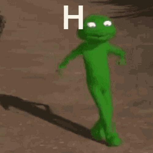 Green H Alien Dancing Slowly GIF