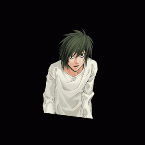 Green Hair Boy White Shirt Looking at Camera