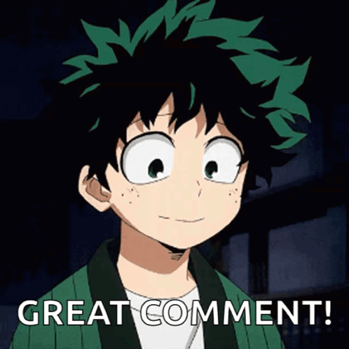 Green Hair Cartoon Character Smiling Great Comment