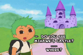 Green-Haired Boy Asks Do You See Mihawk's Castle GIF