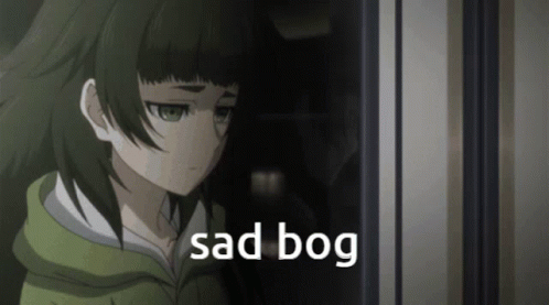 Green Haired Girl Looking Out Window Sad Bog