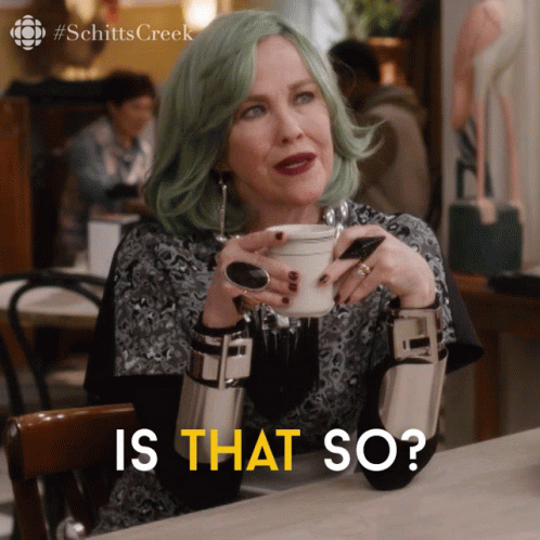 Green-Haired Woman Holding Coffee Says That So