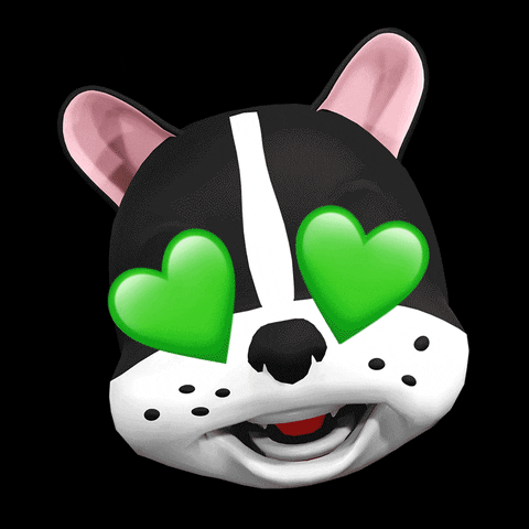 Green Heart Dog Reaction GIF