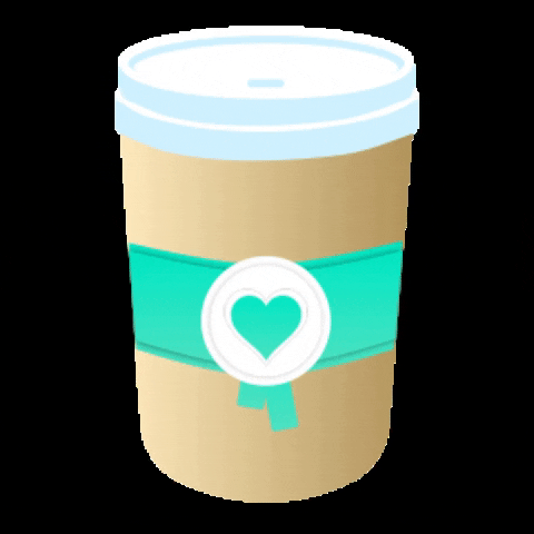 Green Heart Drinking Coffee GIF