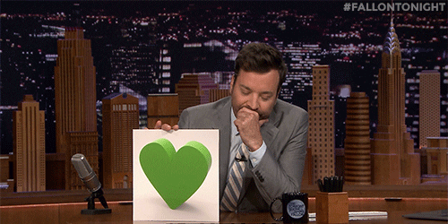 Green Heart Jimmy Fallon GIF