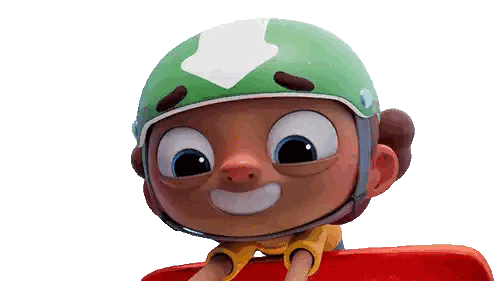 Green Helmet Character With Red Board
