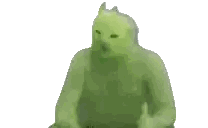 Green Horned Cat Standing