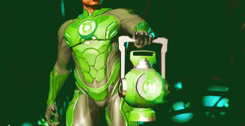 Green Lantern Holding Green Lantern GIF
