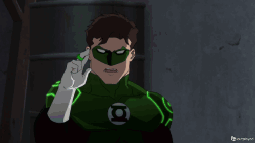 Green Lantern Holding Green Light GIF