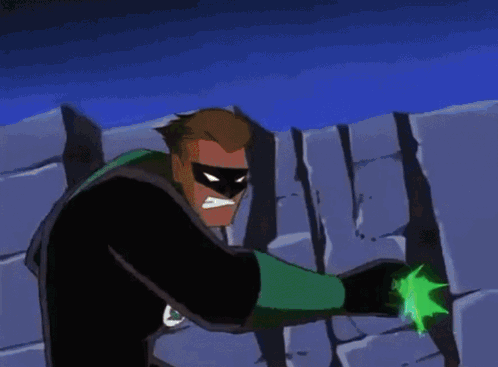 Green Lantern Holding Green Sword