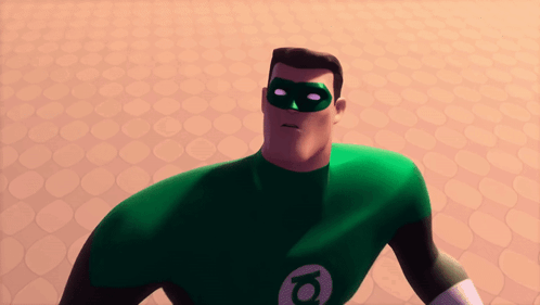 Green Lantern Holding Lantern GIF