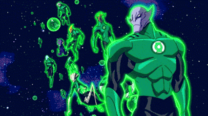 Green Lantern in Front of Other Green Lanterns