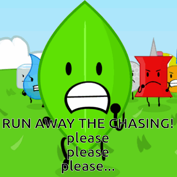 Green Leaf Saying Run Away GIF