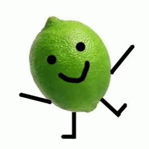 Green Lemon With Arms And Legs And Face GIF