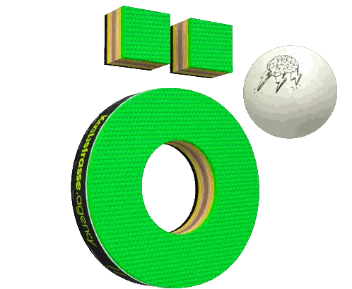 Green Letter O Next to Brain Ball