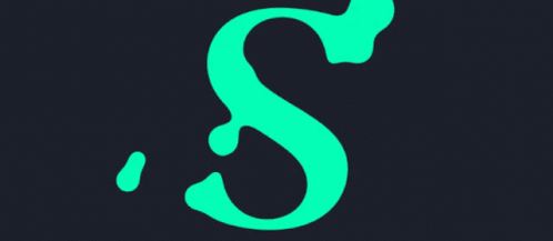 Green Letter S With Circle on Black Background