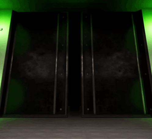 Green Light Shining in Dark Room
