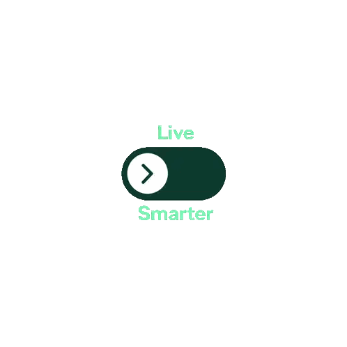 Green Live Smarter Button with Clock
