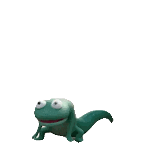 Green Lizard with Open Mouth and Tongue Out