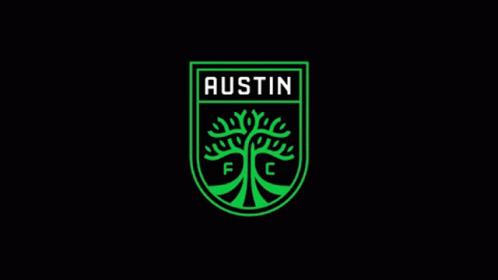 Green Logo With Tree Saying Austin GIF