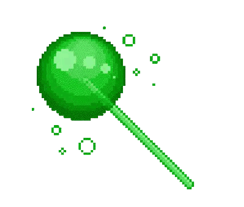 Green Lollipop with Bubbles