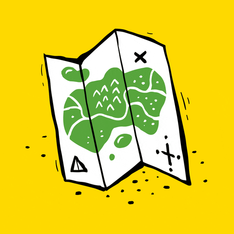 Green Map Finding Treasure Animation GIF