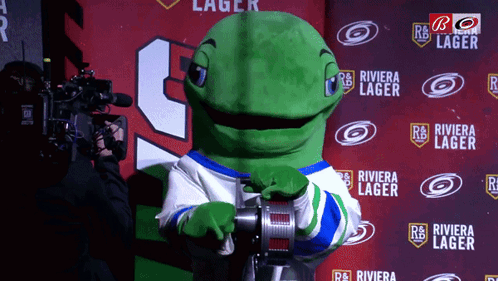 Green Mascot Riviera Lager Backdrop