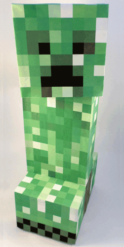 Green Minecraft Creeper Sitting GIF