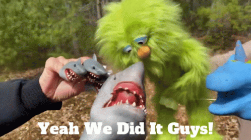 Green Monster And Friends We Did It GIF