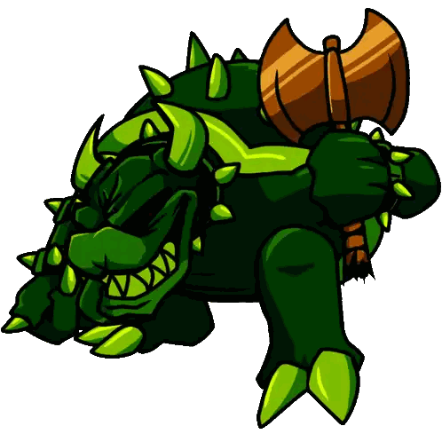 Green Monster Holding Axe
