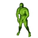 Green Monster in Hood Pixel Art