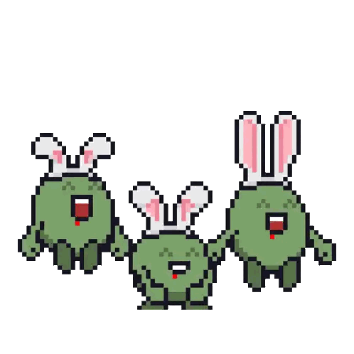 Green Monsters With Bunny Ears